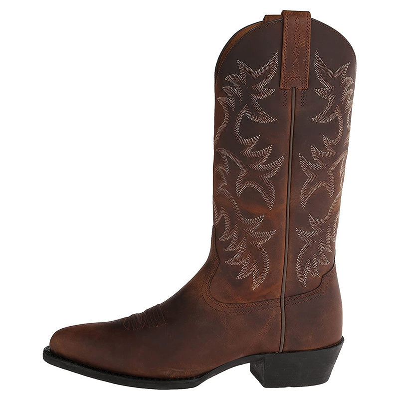 Men's Leather Mid-Calf Cowboy Boots