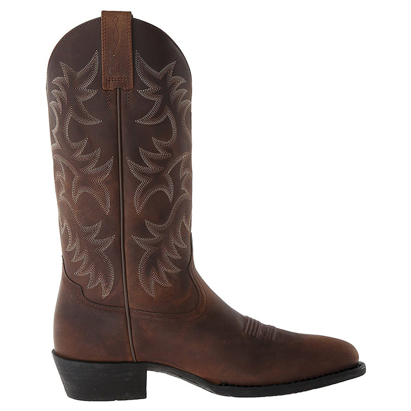 Men's Leather Mid-Calf Cowboy Boots