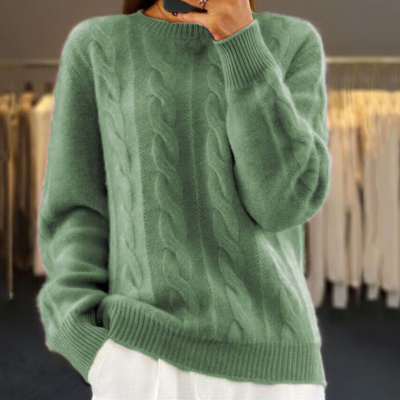Cozy Classic Neckline Soft Winter Sweater