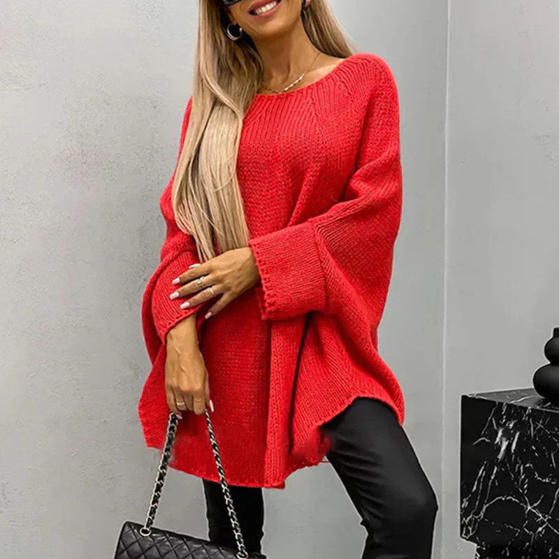 Warm Crew Neck Knit Sweater for Women