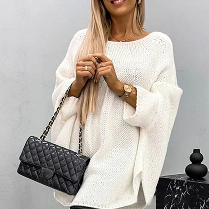 Warm Crew Neck Knit Sweater for Women