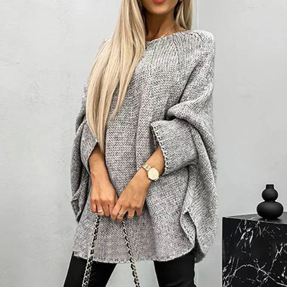 Warm Crew Neck Knit Sweater for Women