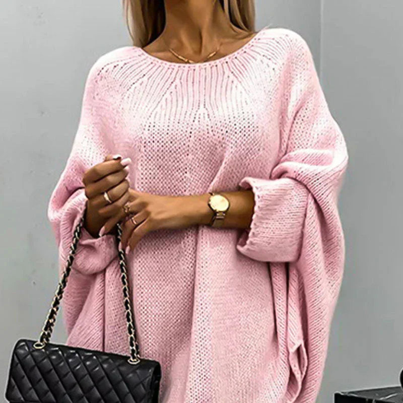 Warm Crew Neck Knit Sweater for Women