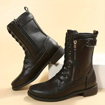 Rugged Ladies Combat Ankle Boots