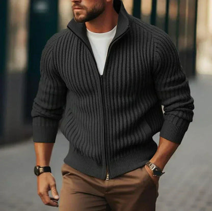 Warm Mens Zip Up Cardigan Sweater