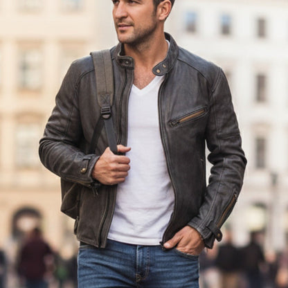 Classic Faux Leather Biker Jacket