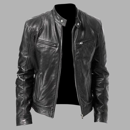 Classic Faux Leather Zip Up Jacket