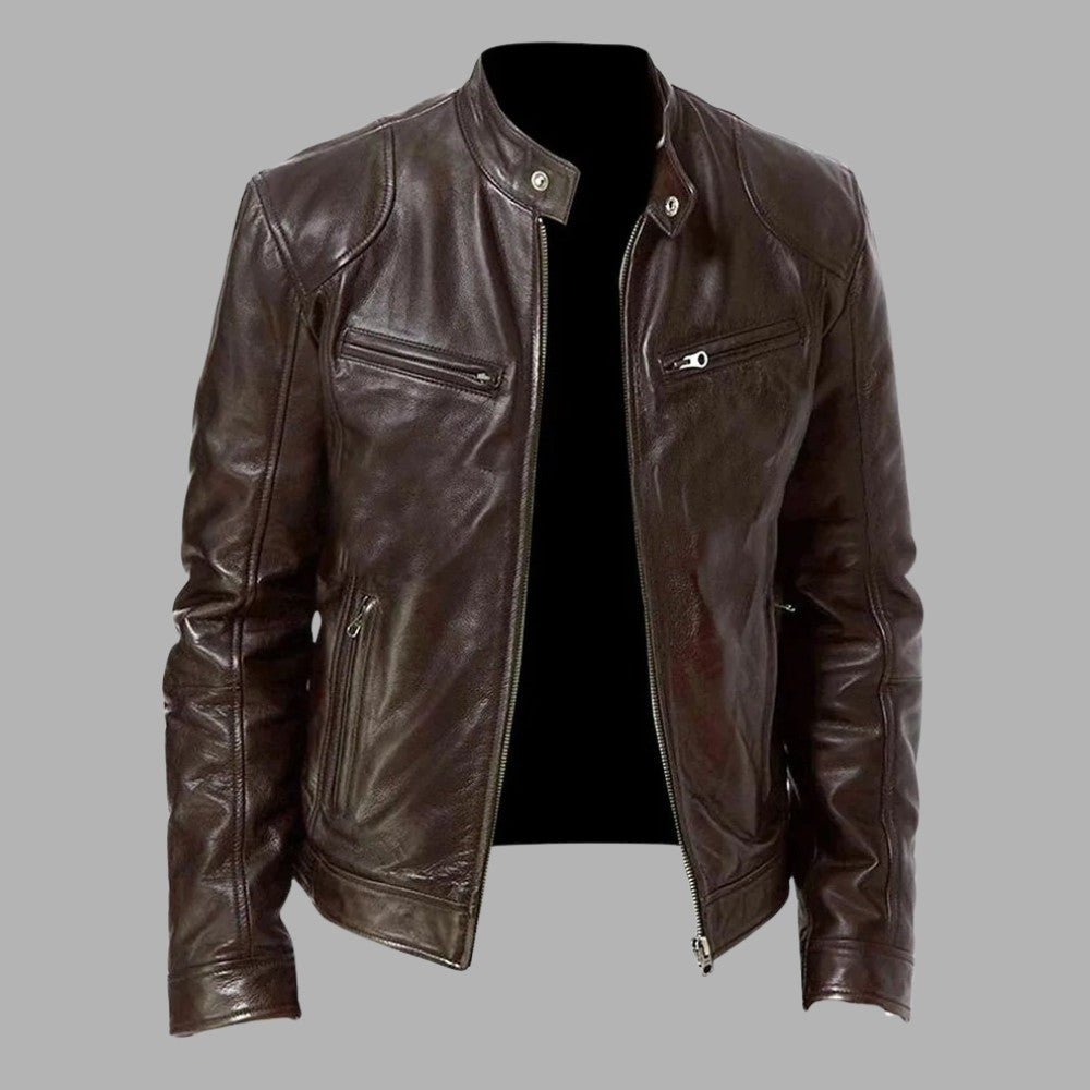Classic Faux Leather Zip Up Jacket