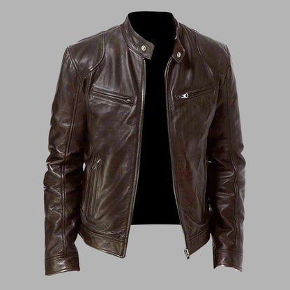 Classic Faux Leather Zip Up Jacket