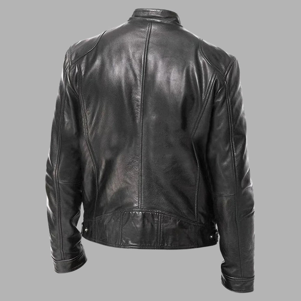 Classic Faux Leather Zip Up Jacket