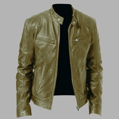 Classic Faux Leather Zip Up Jacket