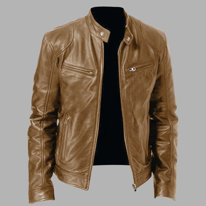 Classic Faux Leather Zip Up Jacket