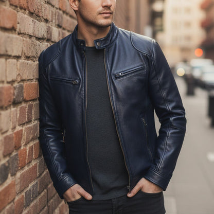 Classic Faux Leather Zip Up Jacket