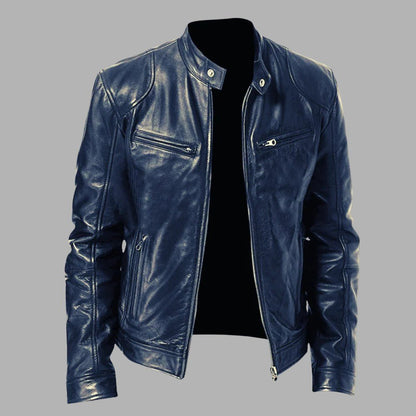 Classic Faux Leather Zip Up Jacket