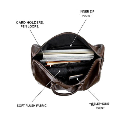 Spacious Genuine Leather Duffel Bag