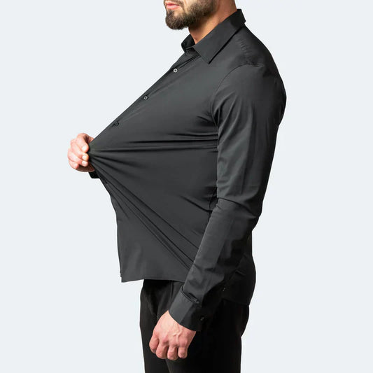 Men's Slim Fit Dress Shirt - Easy Iron, Stretchy & Comfortable - OutfitLondon