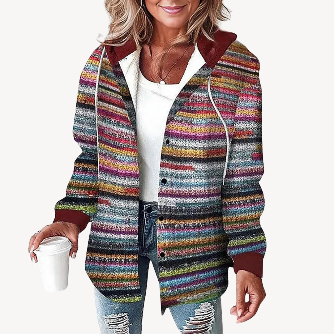Checked Flannel Hoodie Coat