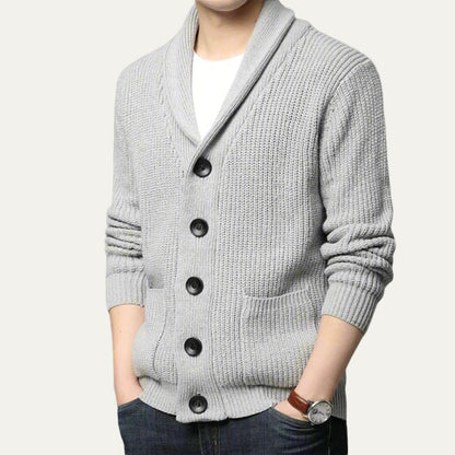 Cozy Crew Neck Thick Knit Button Cardigan Sweater - OutfitLondon