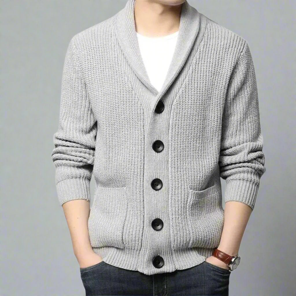 Cozy Crew Neck Button Cardigan Sweater