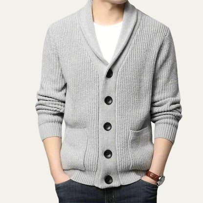 Cozy Crew Neck Thick Knit Button Cardigan Sweater