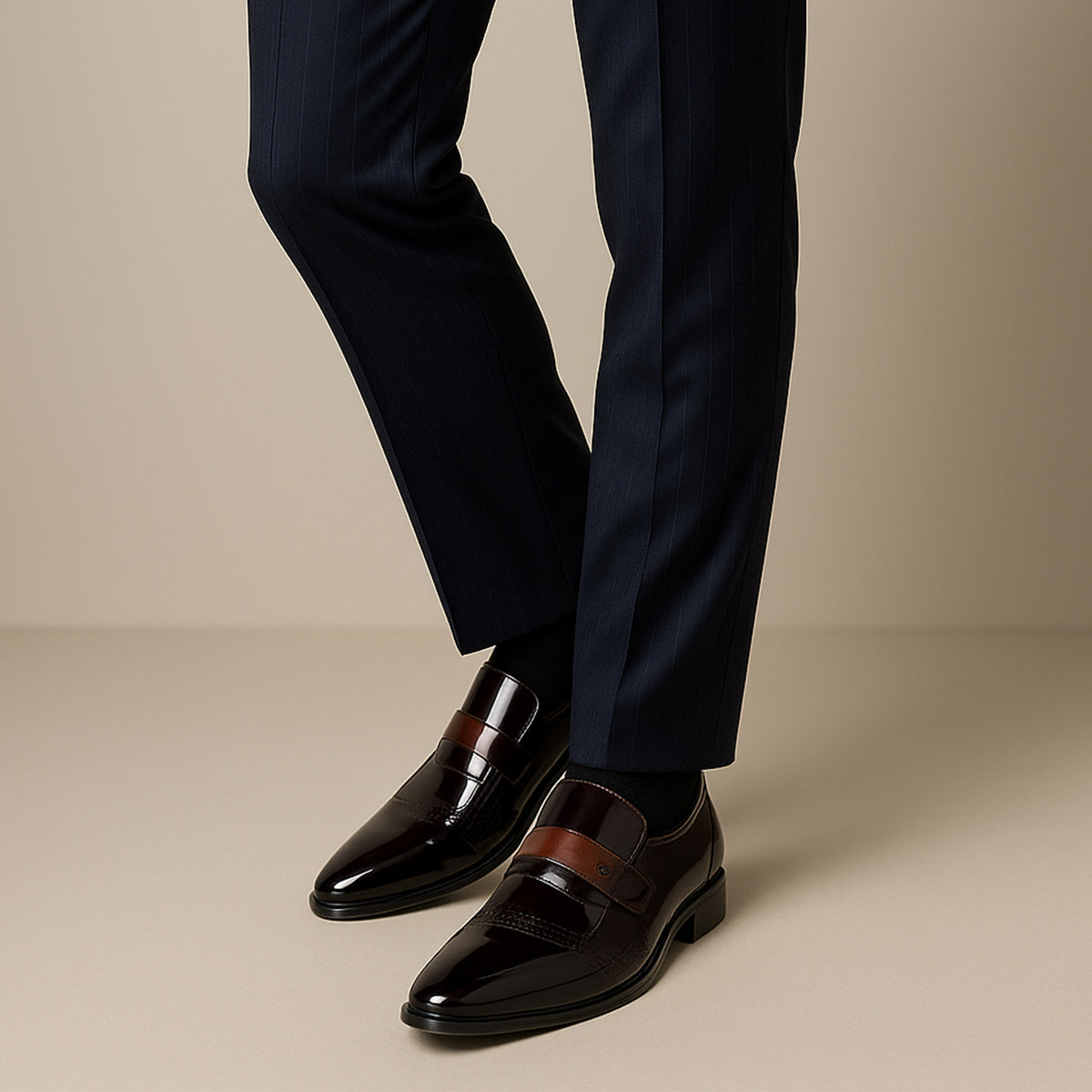 Premium Men's Leather Slip On Dress Loafers