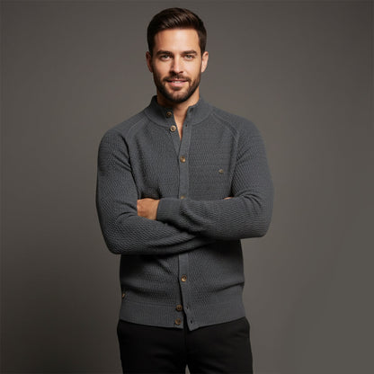 Relaxed Fit Mens Knit Button Cardigan