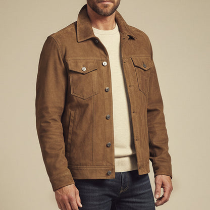 Rugged Leather Denim Jacket