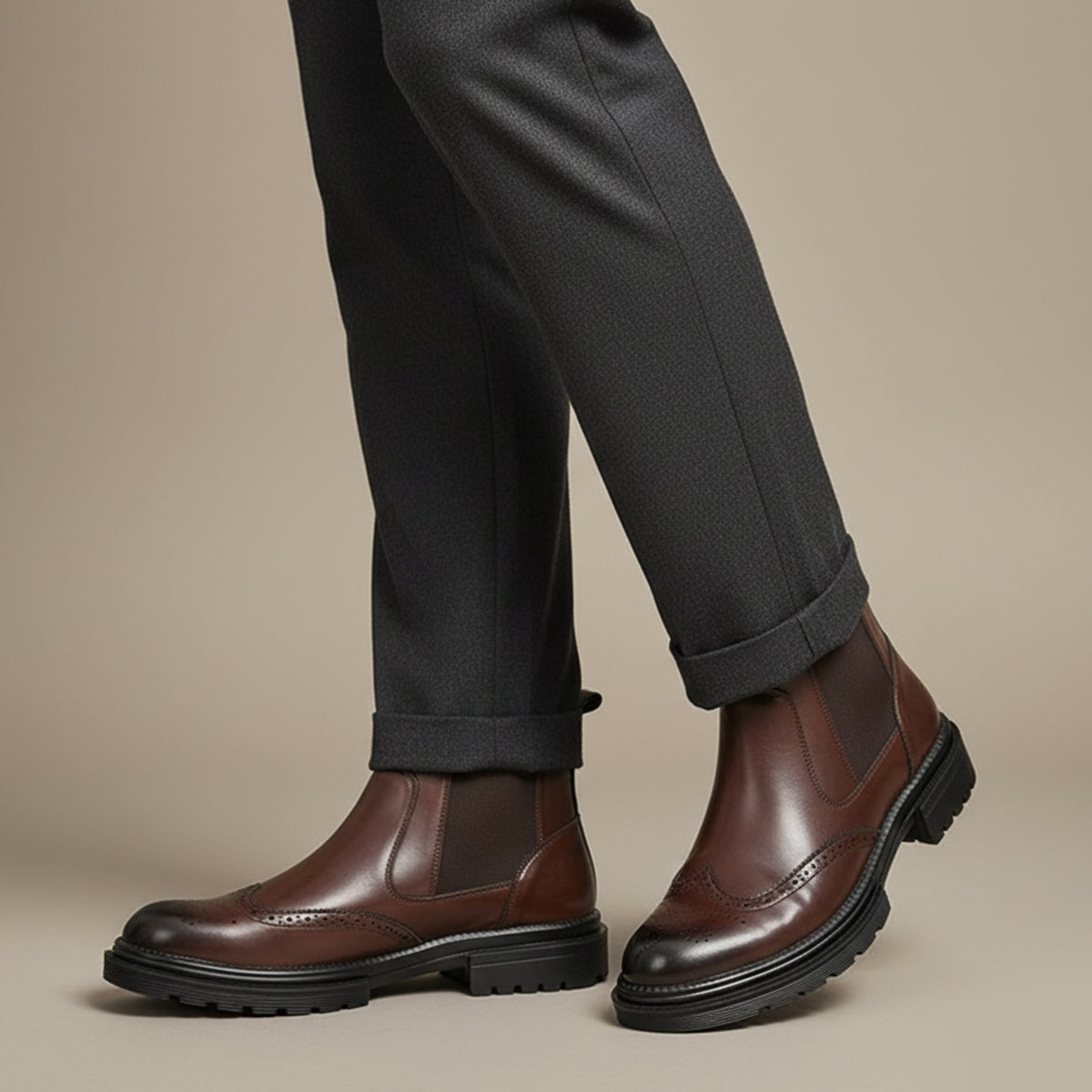 Classic Mens Black Leather Ankle Boots
