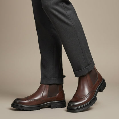 Classic Mens Black Leather Ankle Boots