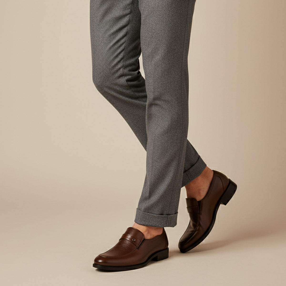 Vintage Style Leather Slip On Shoes