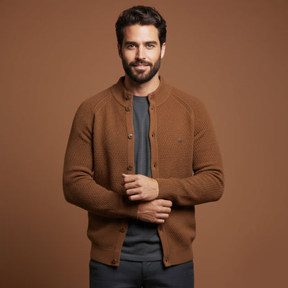 Relaxed Fit Mens Knit Button Cardigan