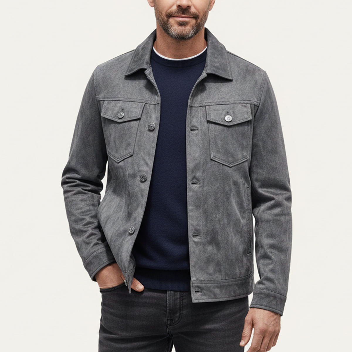 Classic Brown Leather Mens Jacket - Casual Outdoor Wear