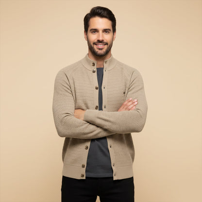 Relaxed Fit Mens Knit Button Cardigan