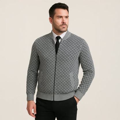 Men's Thick Knit Zipper Sweater Cardigan