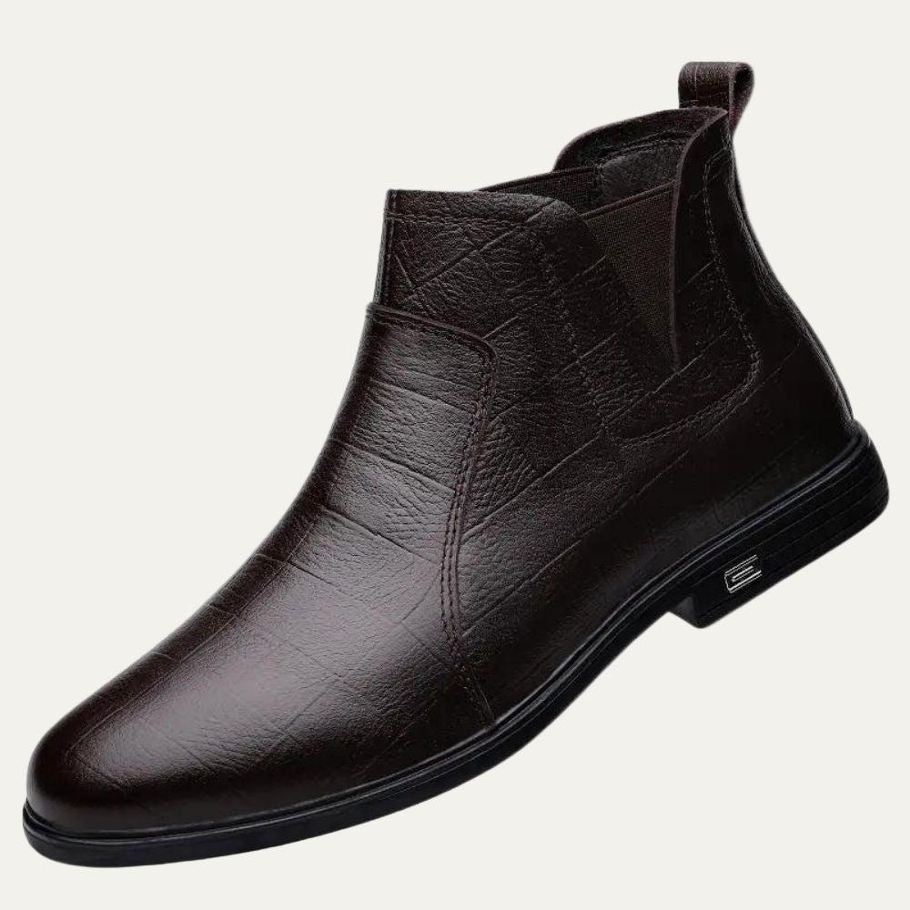 Classic Tan Leather Ankle Boots for Men