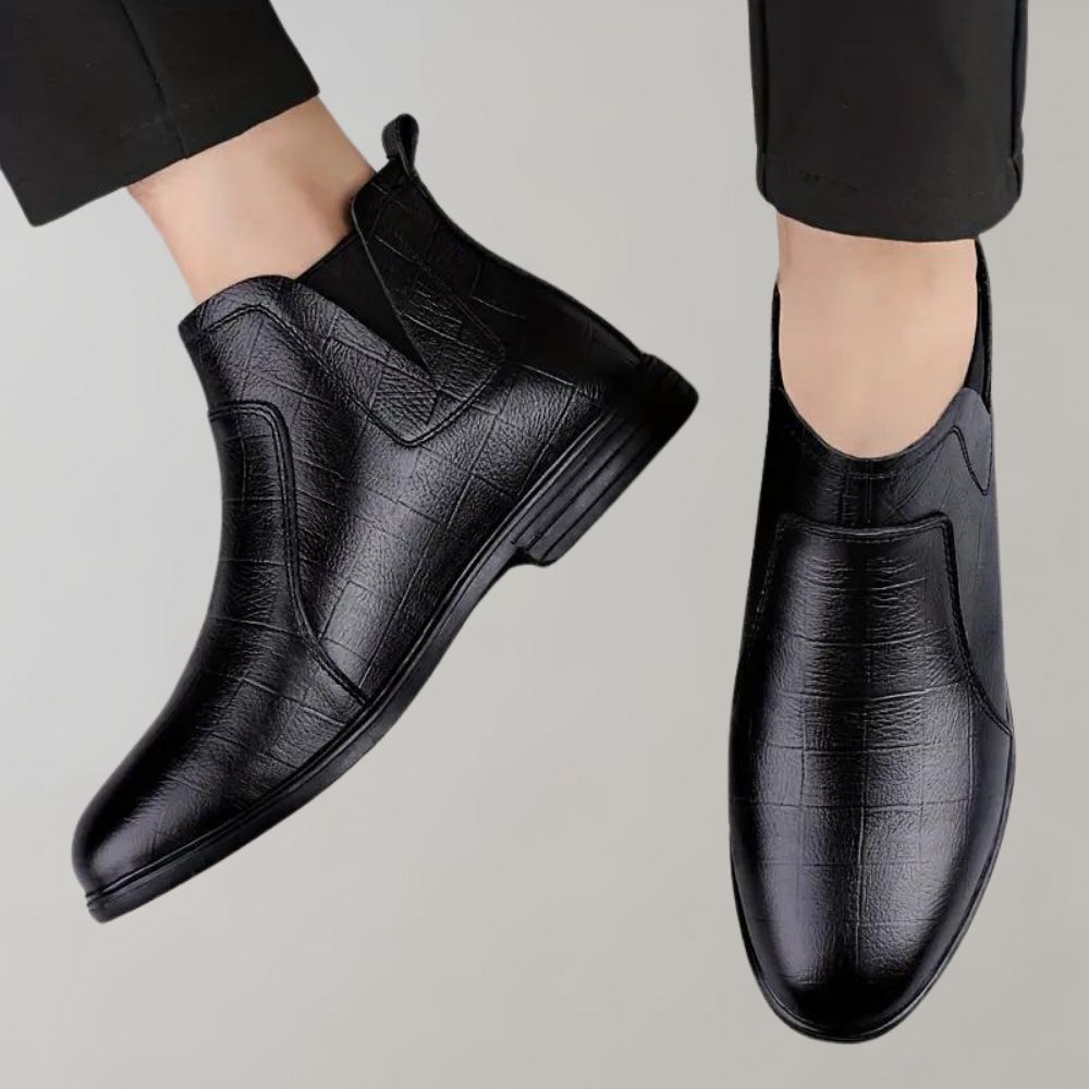 Classic Tan Leather Ankle Boots for Men