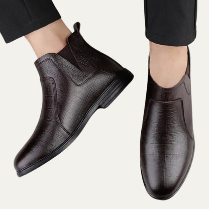 Classic Tan Leather Ankle Boots for Men