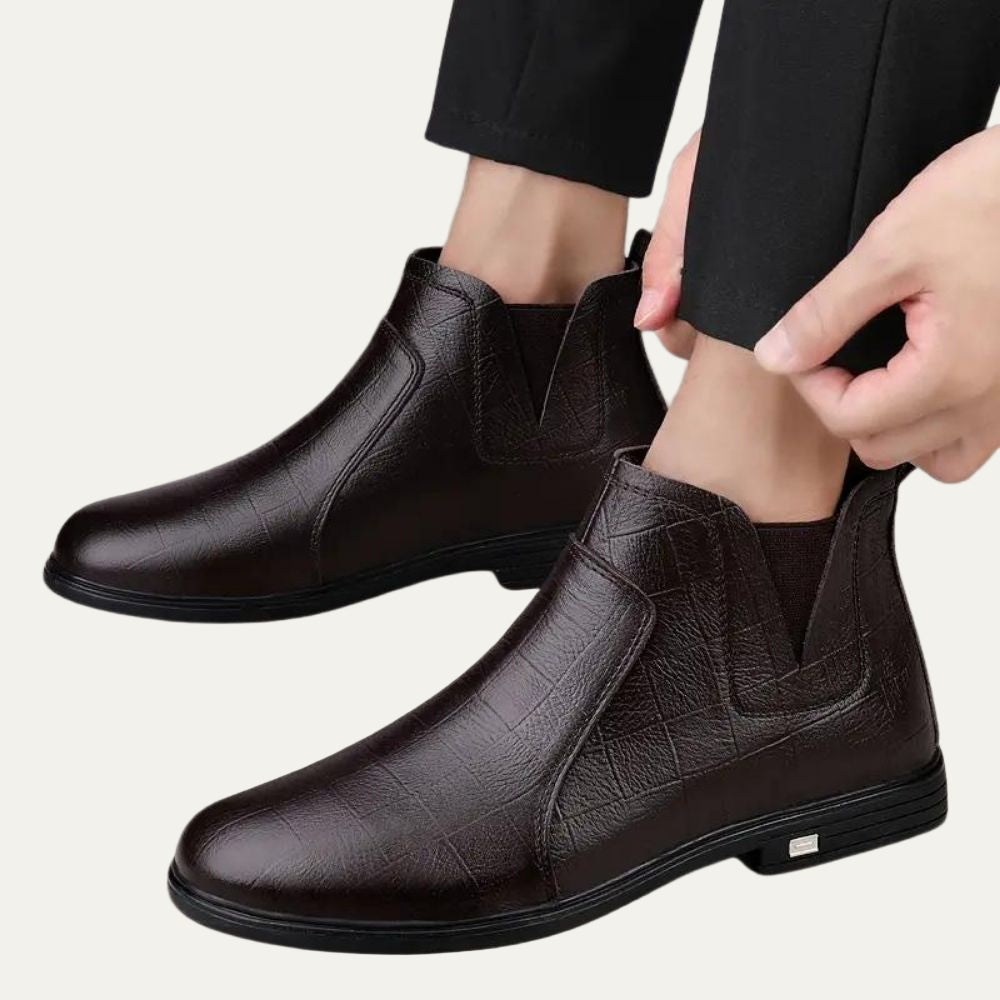 Classic Tan Leather Ankle Boots for Men - OutfitLondon
