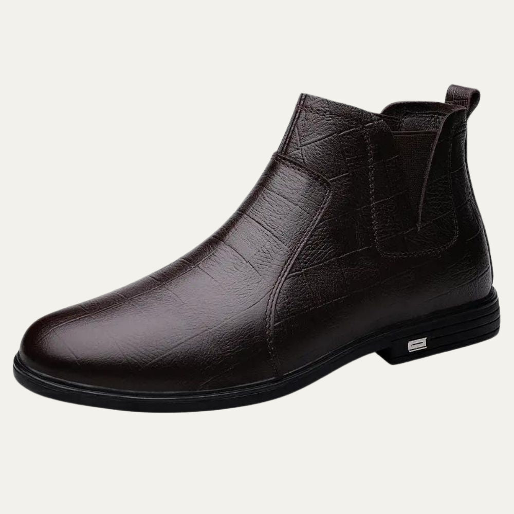 Classic Tan Leather Ankle Boots for Men