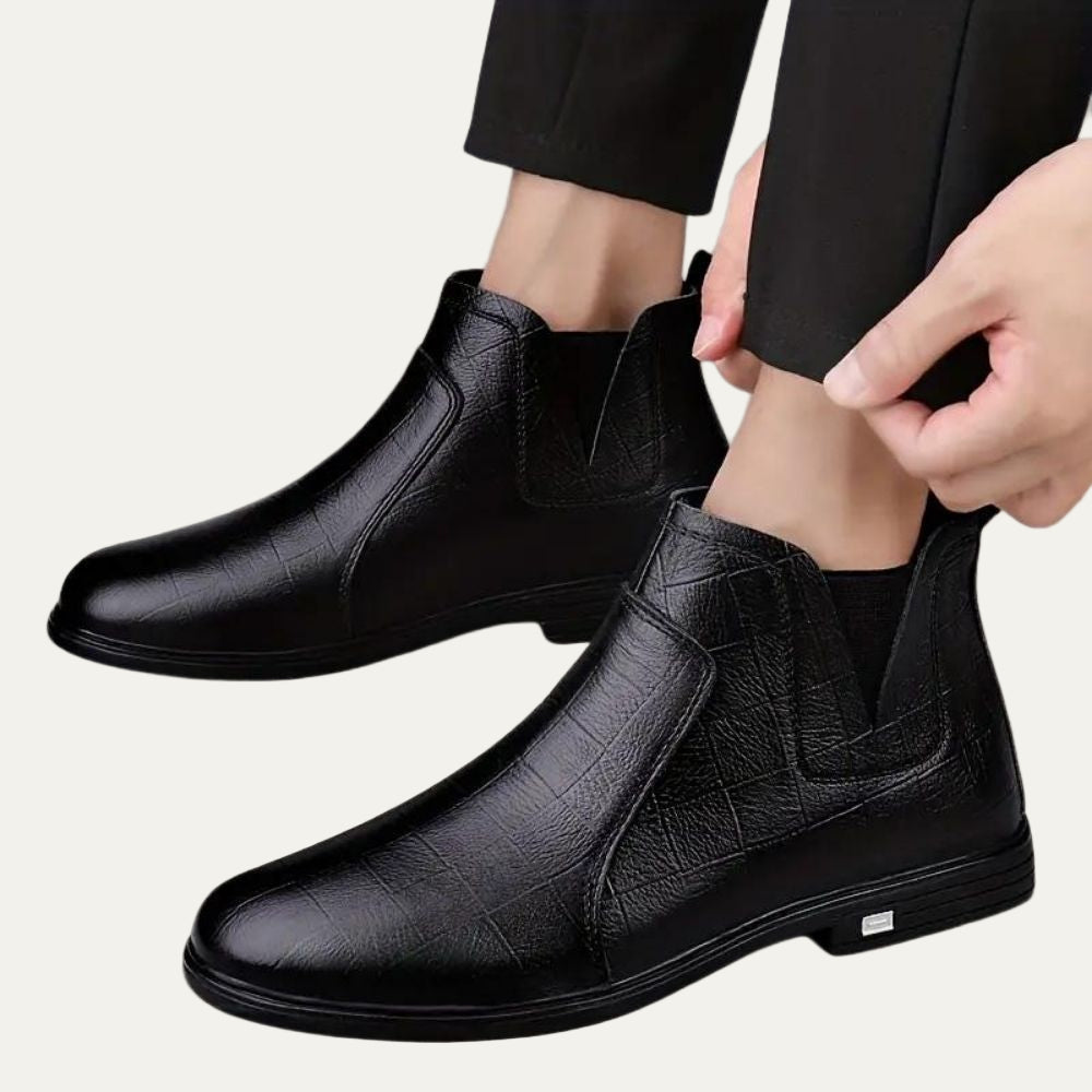 Classic Tan Leather Ankle Boots for Men