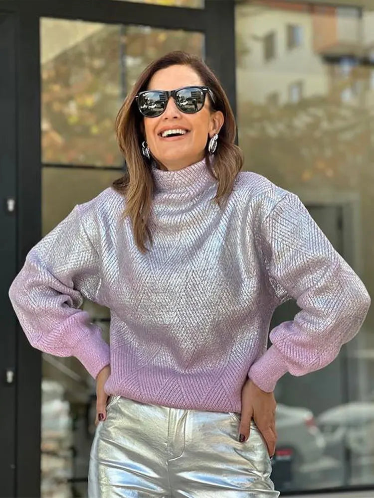 Fashionable Women's Ombre Knit Sweater