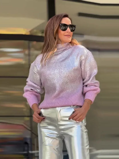 Fashionable Women's Ombre Knit Sweater