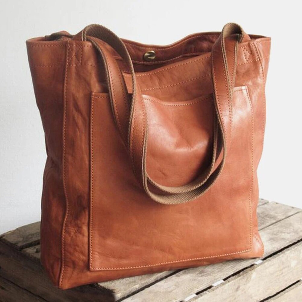 Fashionable Ladies Leather Tote Bag - OutfitLondon