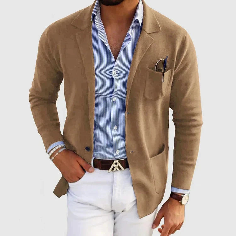 Classic Mens Blazer with Smart Button Front