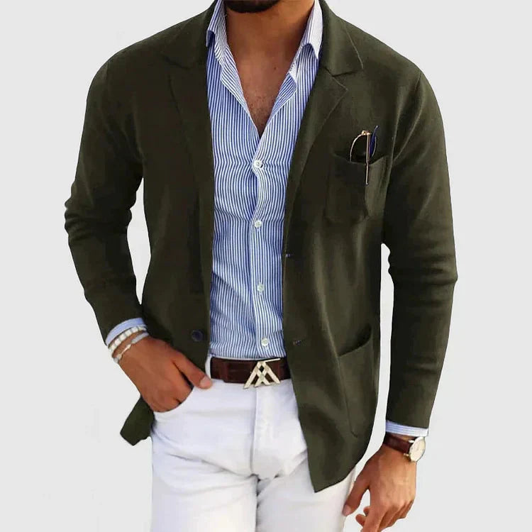 Men's Vintage Inspired Blue Denim Jacket with Pockets