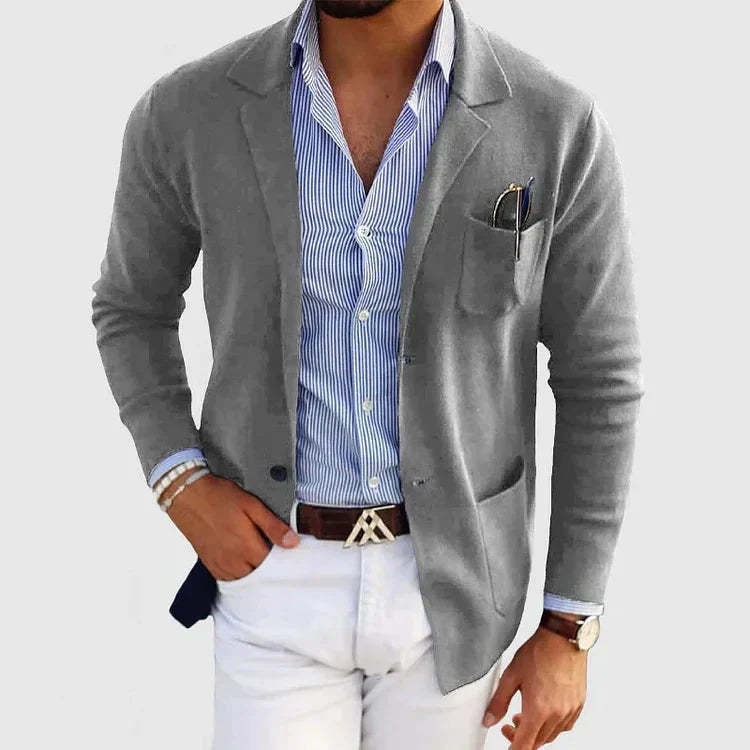 Classic Mens Blazer with Smart Button Front
