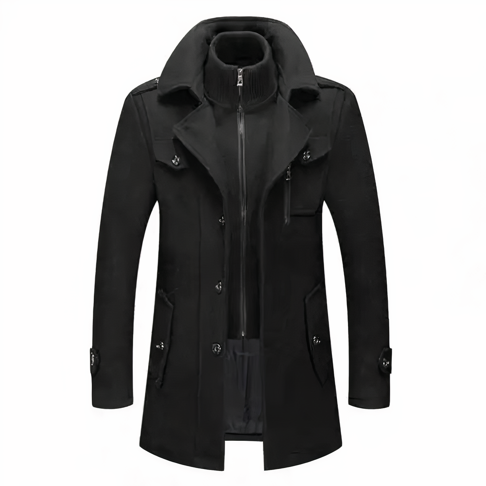 Classic Double Collar Mens Winter Coat - OutfitLondon