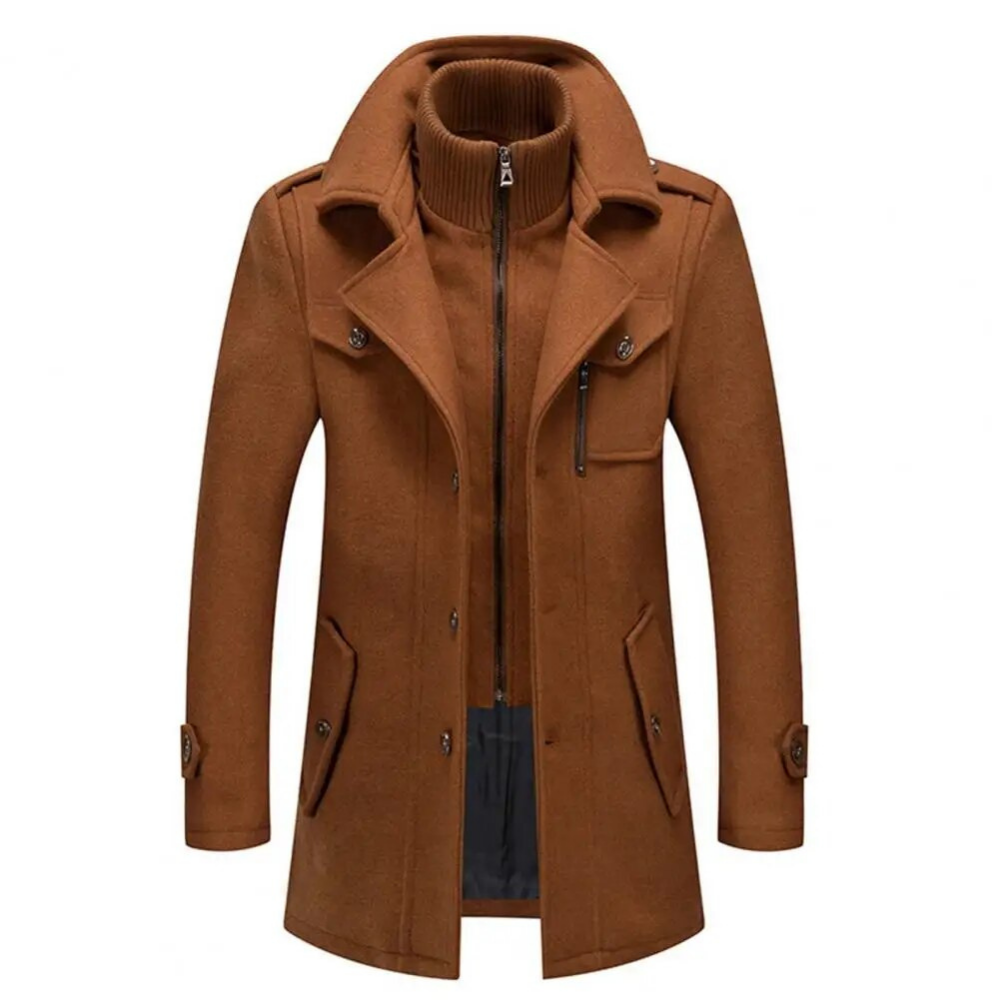 Classic Double Collar Mens Winter Coat