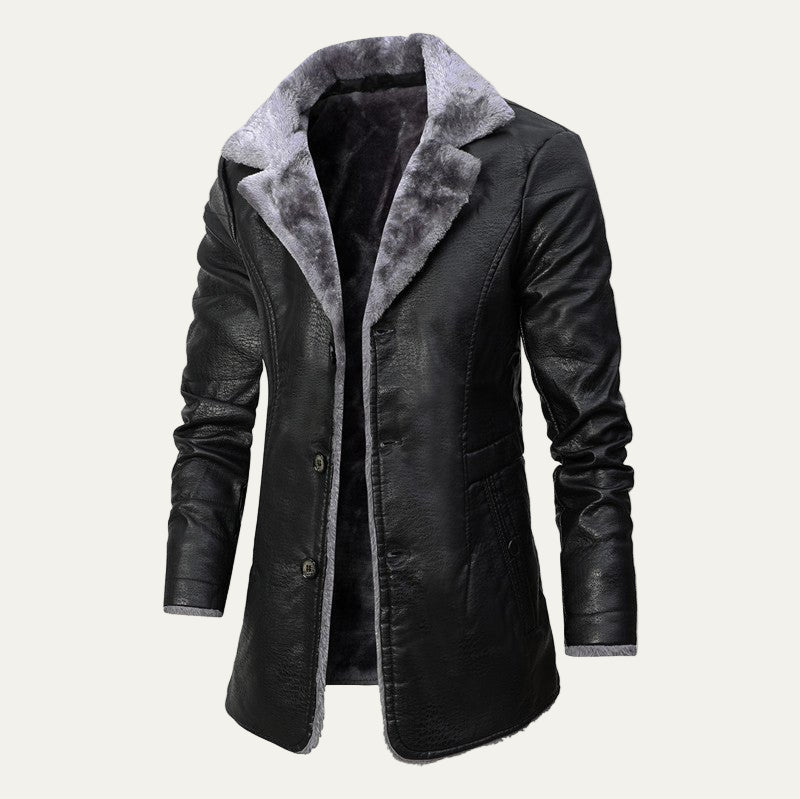 Men's Warm Synthetic Lined Classic Overcoat - OutfitLondon