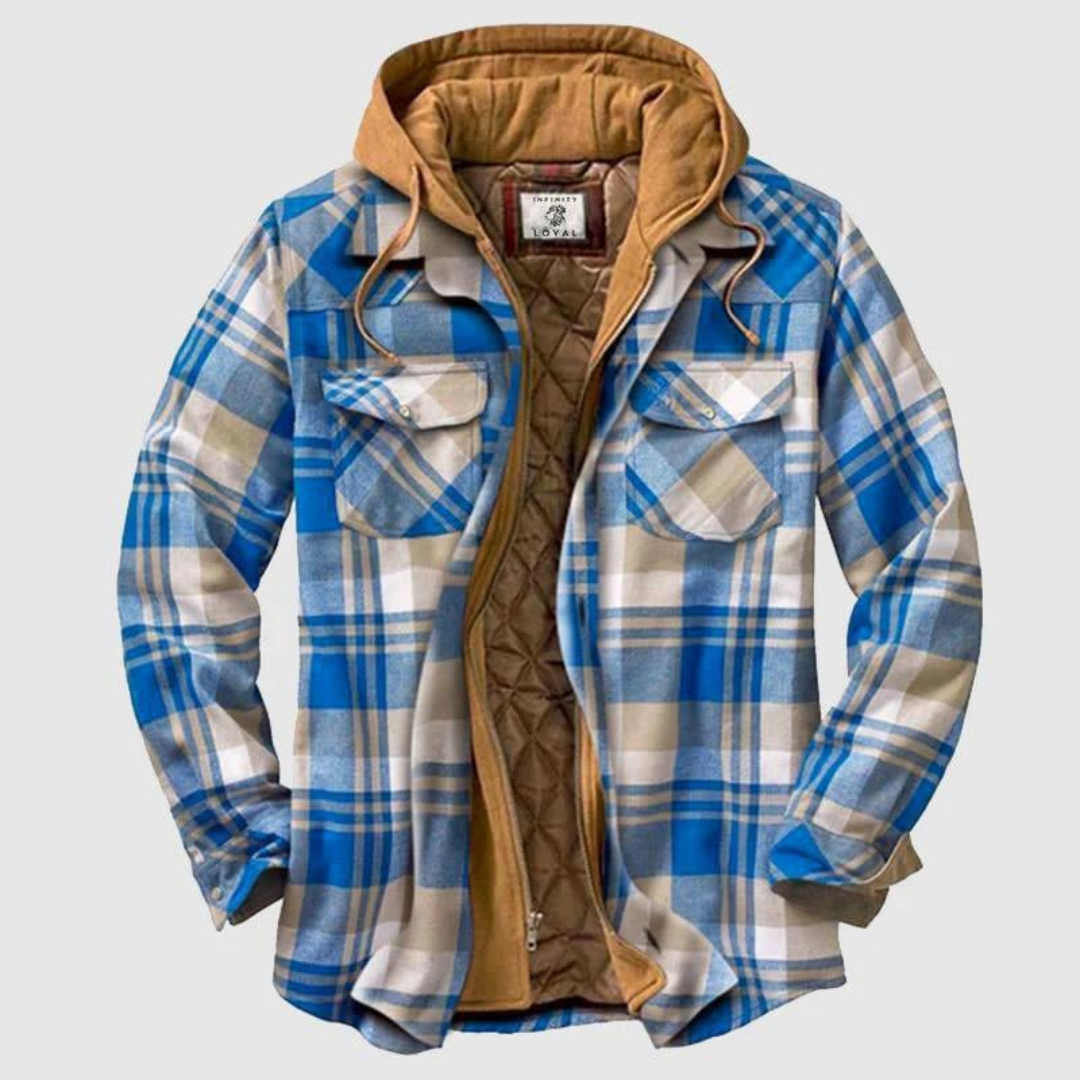 Warm Plaid Insulated Flannel Shirt Jacket - OutfitLondon